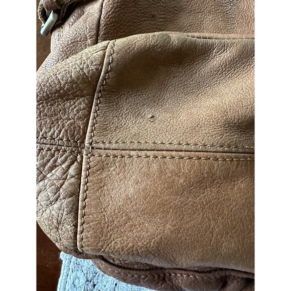 Liebeskind Berlin Genuine Leather Crossbody Shoulder Bag Beige Outside Pockets - Picture 13 of 16